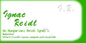 ignac reidl business card